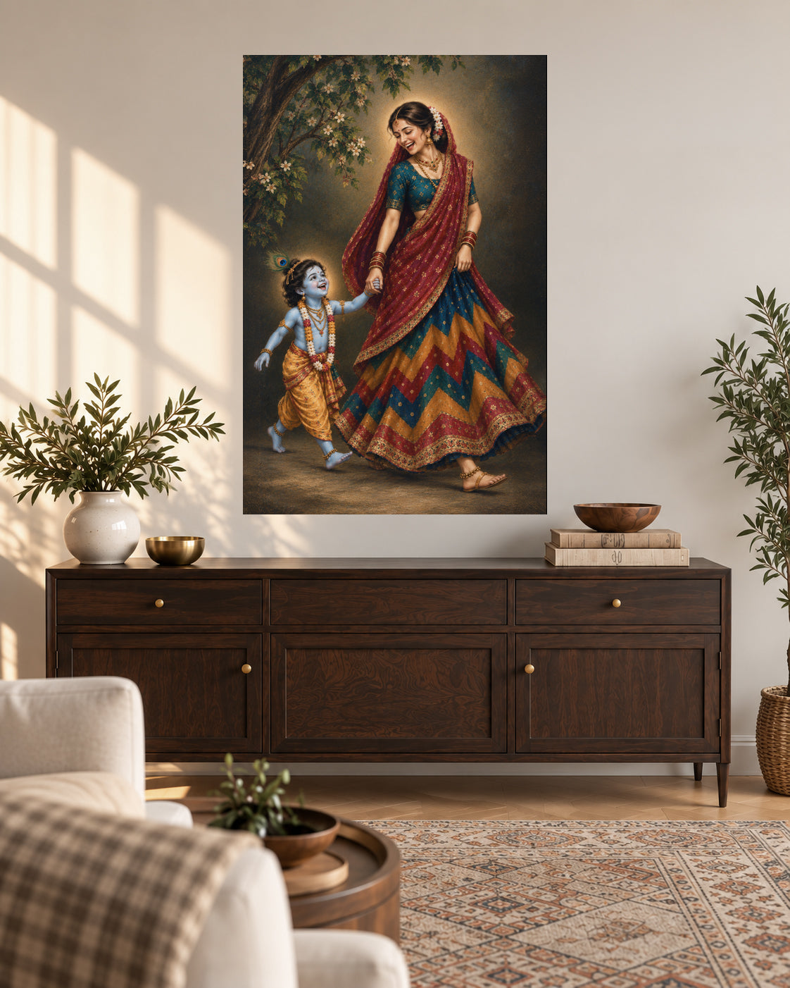 Little Steps With Maa - Art Print 24x36 In
