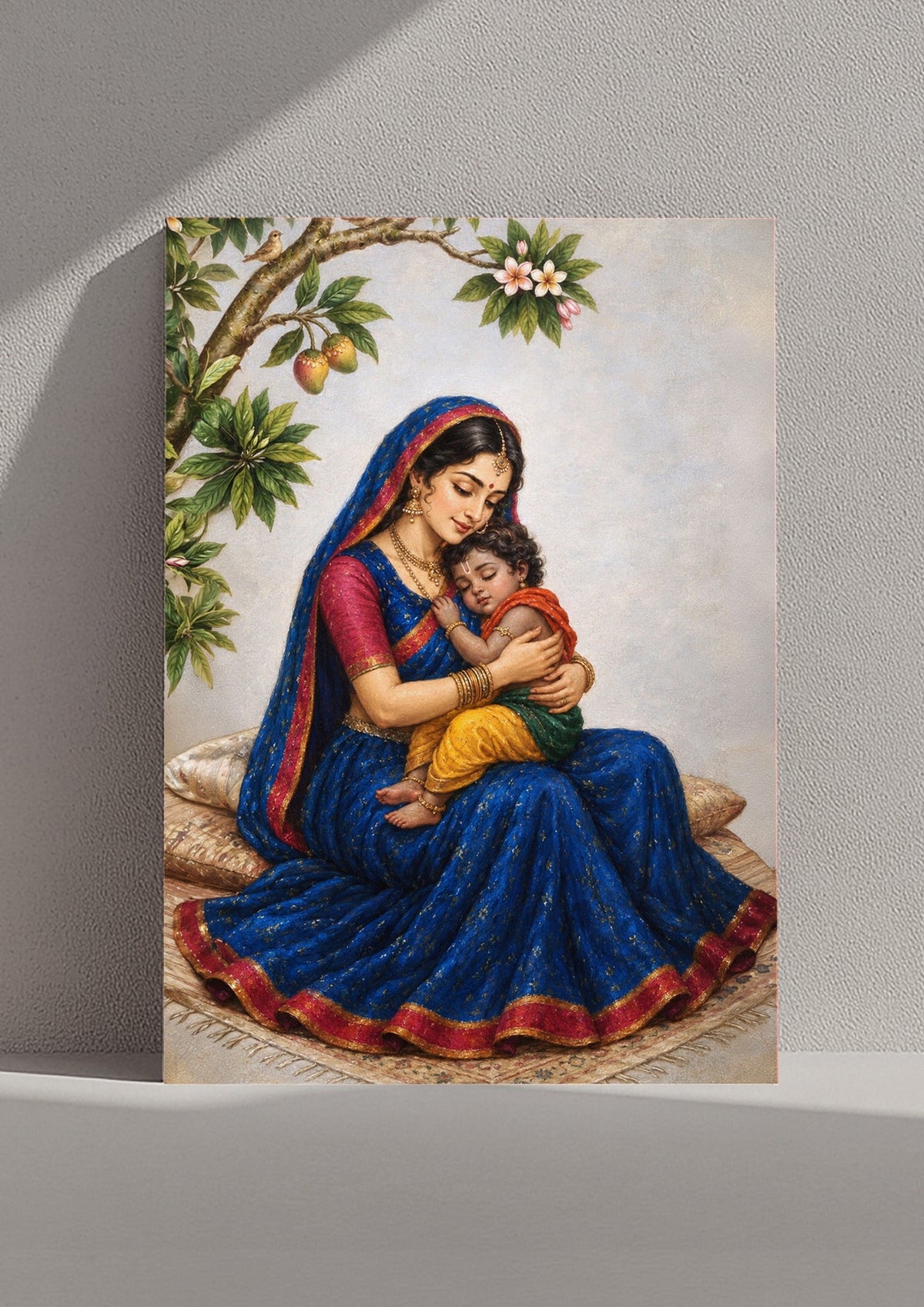 Cradled in Love unframed poster against a neutral wall